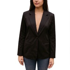 SPRING + MERCER NWT Black Lapel
Single Button Blazer Lightweight
Women's Medium